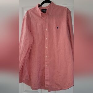 Ralph Lauren classic fit checkered shirt fuschia/blue polo size XL